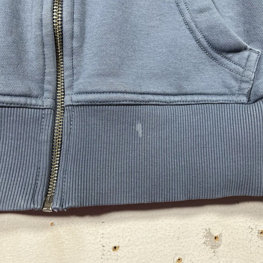 Harley Davidson Hoodie Womens Small Blue Full Zip Spell Out Sweatshirt Y2K - Picture 3 of 11